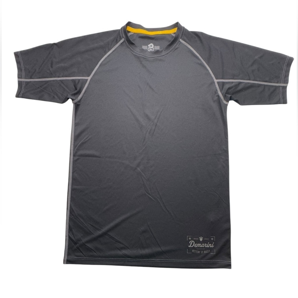 DeMarini Mesh Jersey Active Black T-Shirt Mens Small Short Sleeve Athletic Black